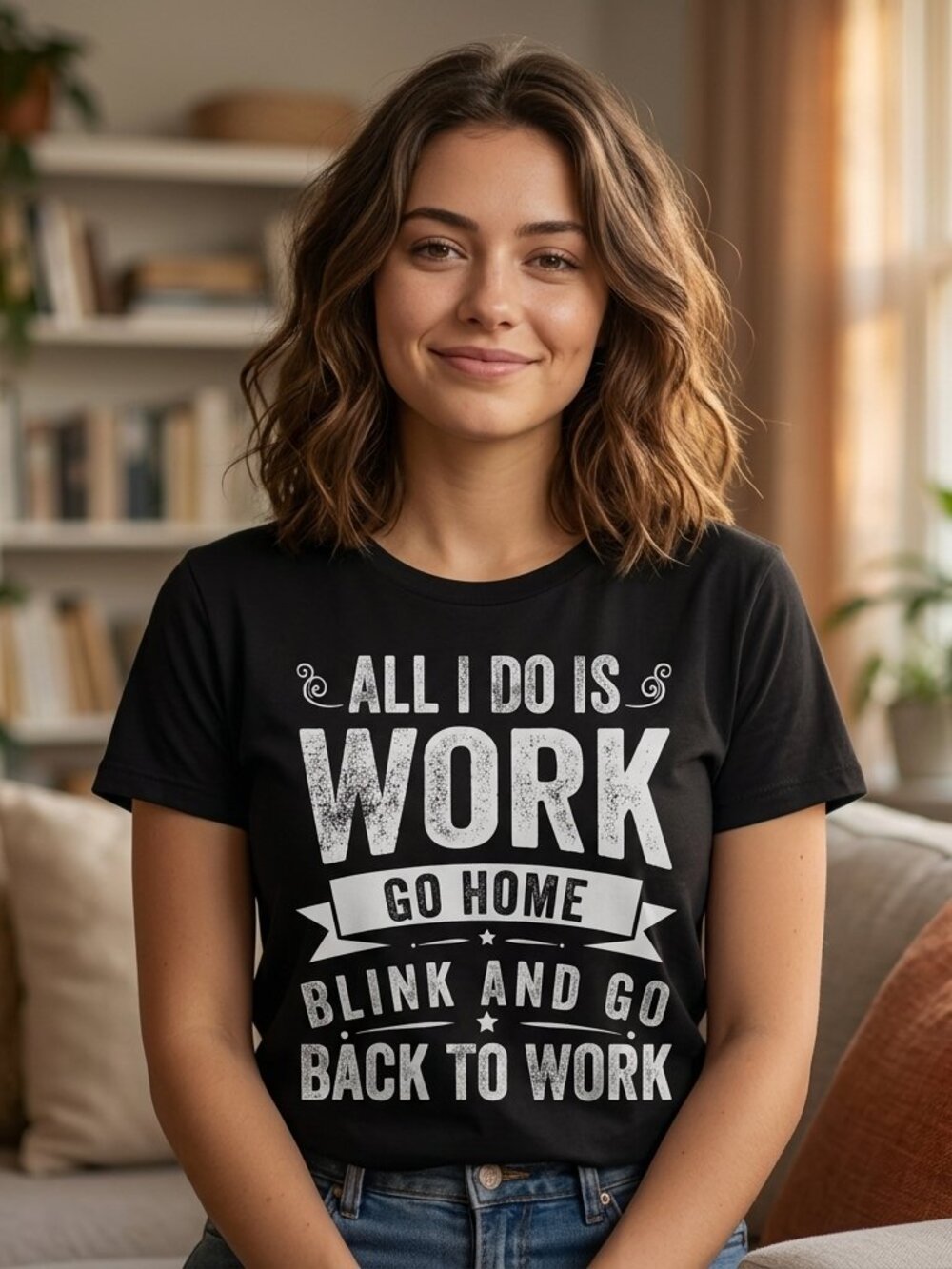 All I Do Is Work Tee • Funny Hustle Graphic Shirt • Unisex Work‑Life Humor